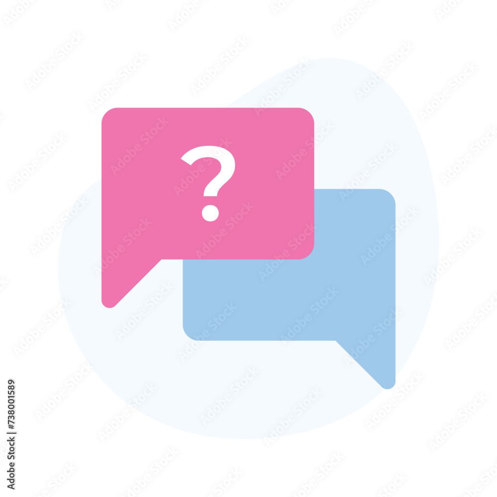 Flat style icon of query, question mark, ready for premium use Flat style icon of query, question mark, ready for premium use