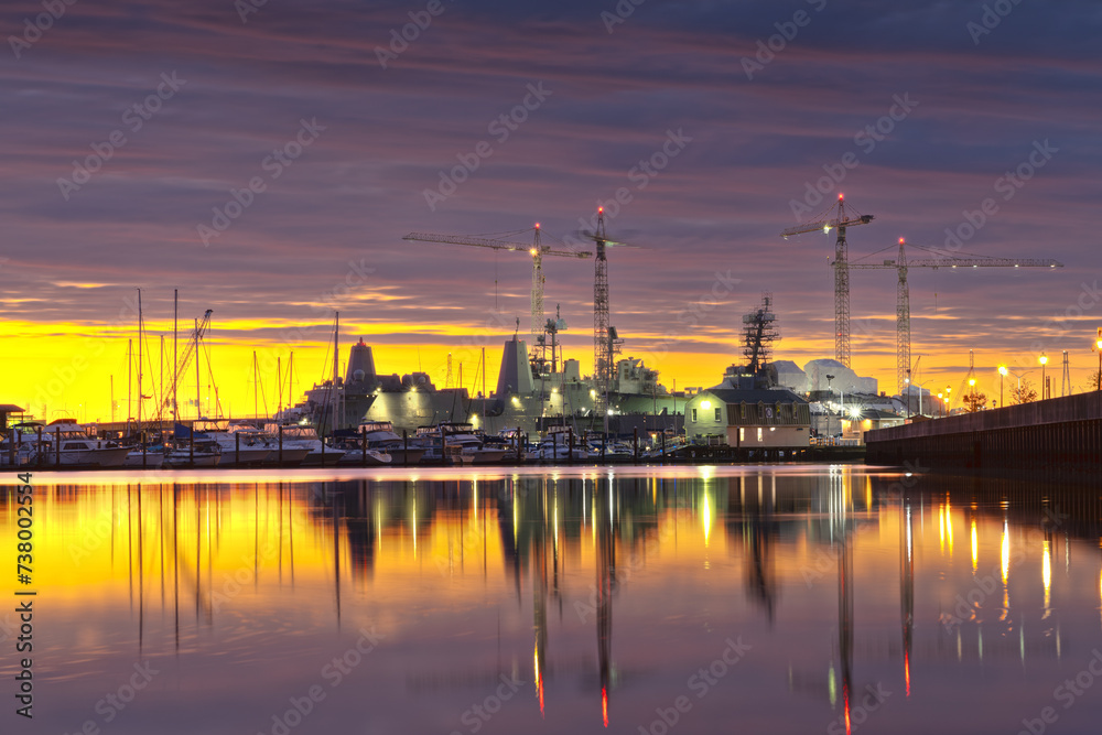 Norfolk, Virginia, USA Shipyard on the Chesapeake