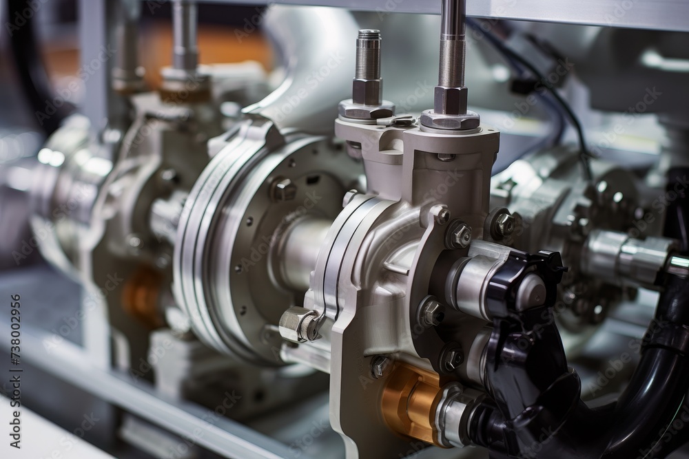 A Detailed Close-Up Shot of a Diaphragm Pump, an Essential Component in Industrial Applications, Showcasing its Intricate Design A Detailed Close-Up Shot of a Diaphragm Pump, an Essential Component in Industrial Applications, Showcasing its Intricate Design