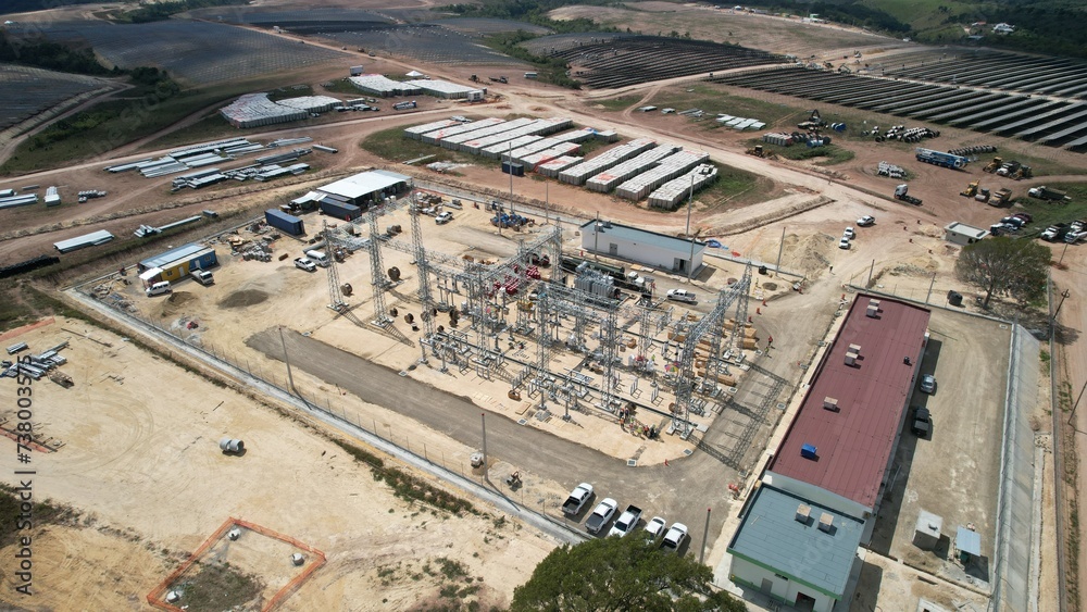 Pv plant substation during construction 2024