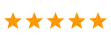 Five orange stars for rating and reviews