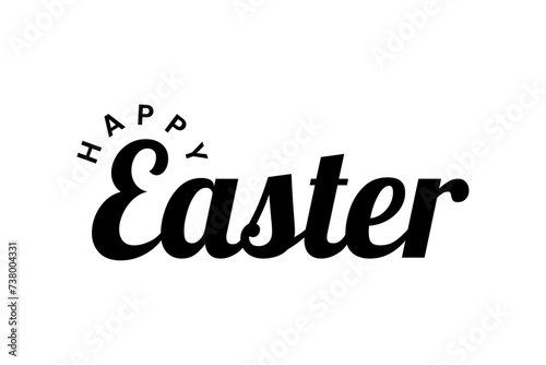 Happy Easter day calligraphy handwritten cursive font text vector. Happy Easter holiday greeting creative lettering element typography vector illustration simple modern design. 