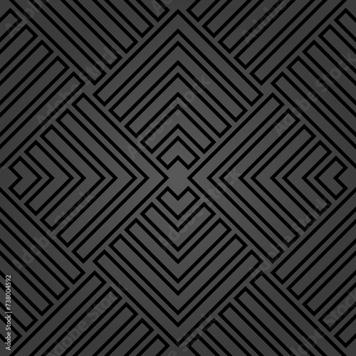 Seamless black geometric abstract dark pattern whith rhombuses. Geometric modern ornament. Seamless modern background photo