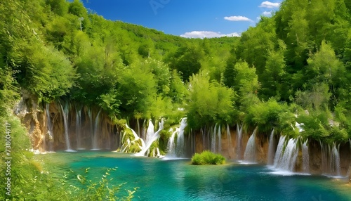 Plitvice lakes in Croatia - nature travel background