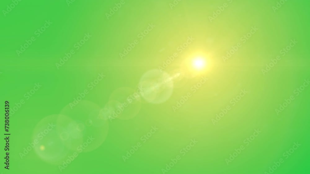 sun light flare shining effect on green screen