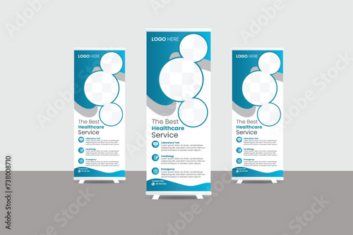  Modern abstract business roll up banner design template vector.