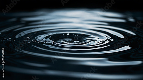 ripples on a clear water, blue liquid background