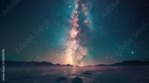 A mesmerizing scene where fireworks mimic the stars photo