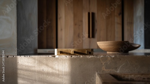 Macro detail of minimalist kitchen hardware finishes photo
