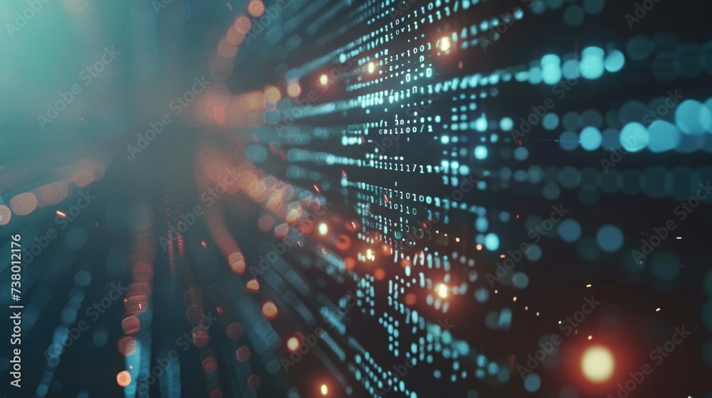 Intense Digital Abstract with AI Algorithms in Motion, Glowing Technology Background Intense Digital Abstract with AI Algorithms in Motion, Glowing Technology Background