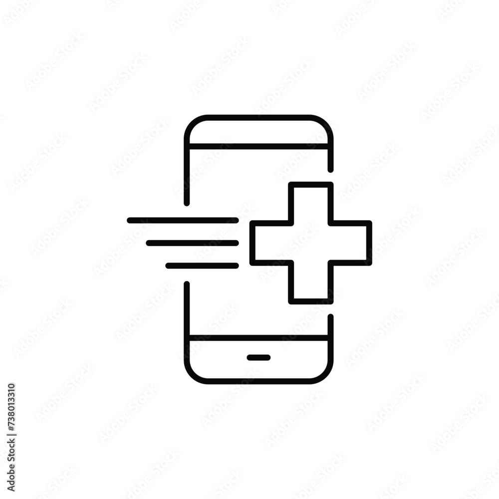 Call doctor icon. Simple outline style. Online phone medical help, health consultation, emergency telephone concept. Thin line symbol. Vector illustration isolated. Call doctor icon. Simple outline style. Online phone medical help, health consultation, emergency telephone concept. Thin line symbol. Vector illustration isolated.