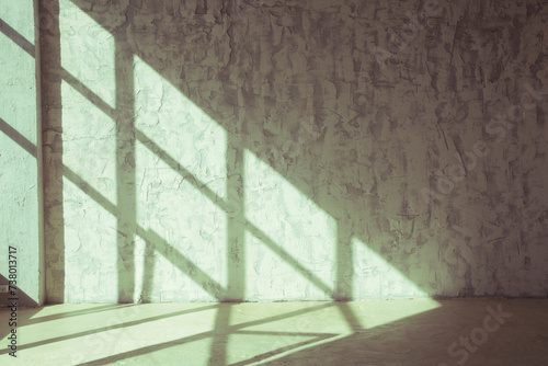Drawing a shadow from a window on a concrete wall and floor