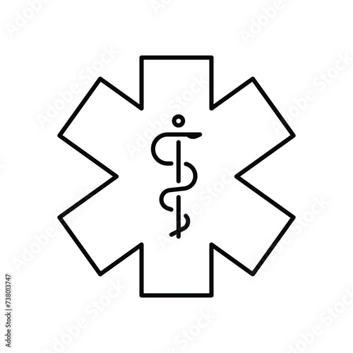 Emt Paramedic icon. Simple outline style. Ems, emergency, ambulance, cross, hospital, medicine concept. Thin line symbol. Vector illustration isolated.