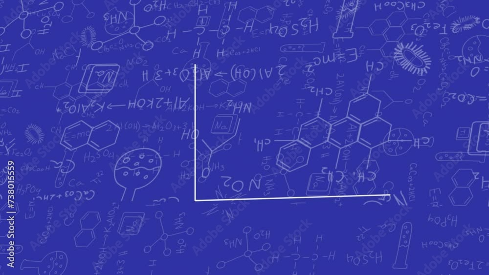 Animation of mathematical data processing over blue background Animation of mathematical data processing over blue background