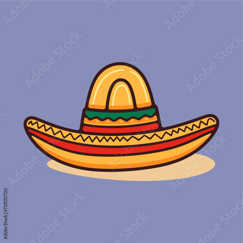 cute mexican hat sombrero icon 