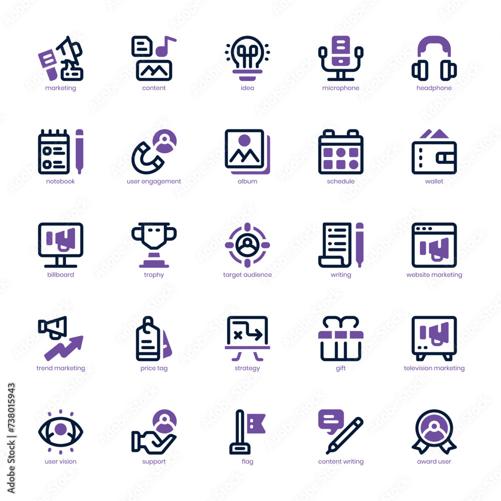 Content Marketing icon pack for your website, mobile, presentation, and logo design. Content Marketing icon dual tone design. Vector graphics illustration and editable stroke. Content Marketing icon pack for your website, mobile, presentation, and logo design. Content Marketing icon dual tone design. Vector graphics illustration and editable stroke.