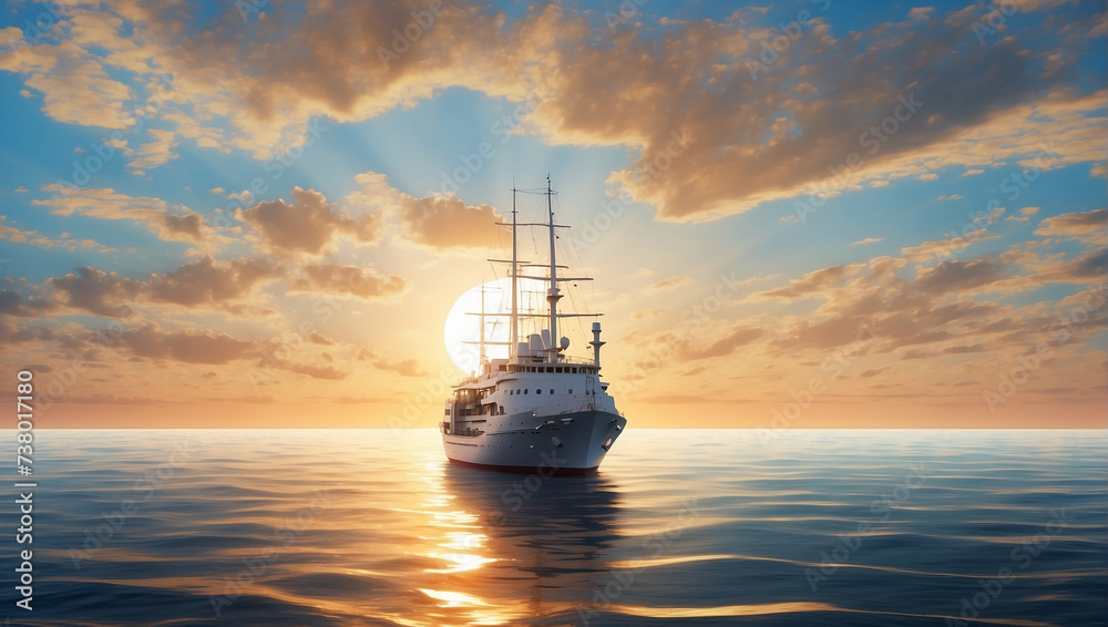 cruise ship at sunset cruise ship at sunset