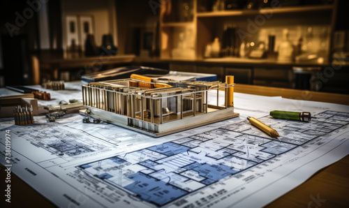 Blueprints come to life: an architecture model takes center stage on the table, where dreams and designs meet reality