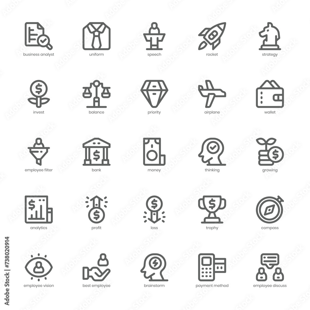 Business Analyst  icon pack for your website, mobile, presentation, and logo design. Business Analyst  icon outline design. Vector graphics illustration and editable stroke.