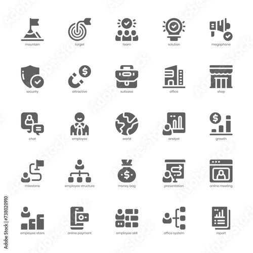 Business Analyst icon pack for your website, mobile, presentation, and logo design. Business Analyst icon glyph design. Vector graphics illustration and editable stroke.