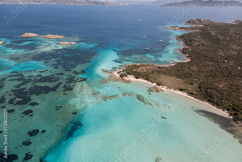 aerial view of archipelago La Maddalena island santa maria photo