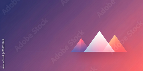 Abstract Egyptian Pyramid Landscape with Triangles and Sunset Sky