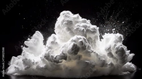 Soap foam, lather isolated on black, with clipping path