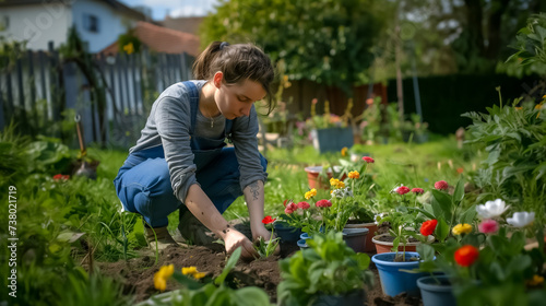 femme en train de faire du jardinage