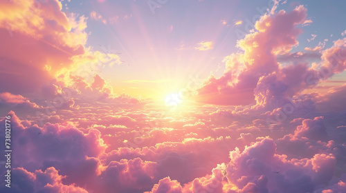 A stunning depiction of a real majestic sunrise sky background