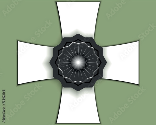 Heraldic sign created with vector vintage elements with  religious cross