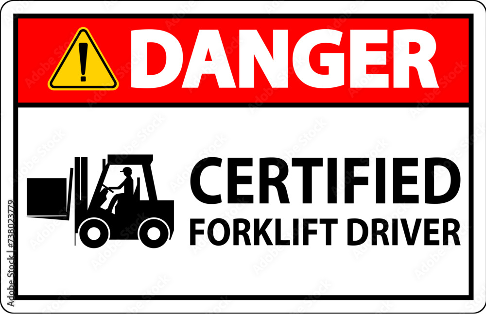 Hard Hat Labels, Danger Certified Forklift Driver Hard Hat Labels, Danger Certified Forklift Driver