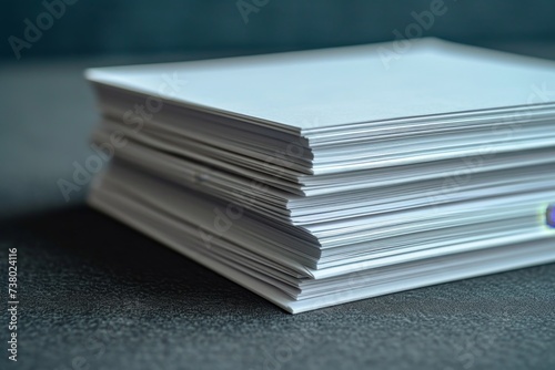 A stack of sheets of paper on the table  Paper documents stuck on the table. Business concept
