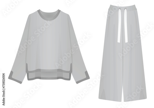 Long sleeve t shirt and pants. vector