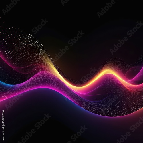 Colorful sound waves, abstract background, square composition © Thanh