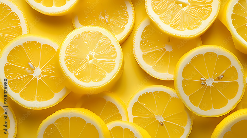 Lemon 3d rendering modern pattern background
