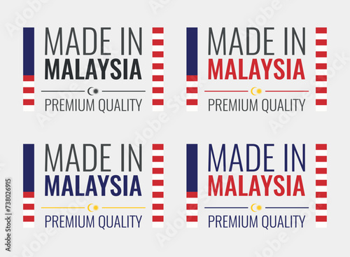 made in Malaysia labels set, product icons of Malaysia