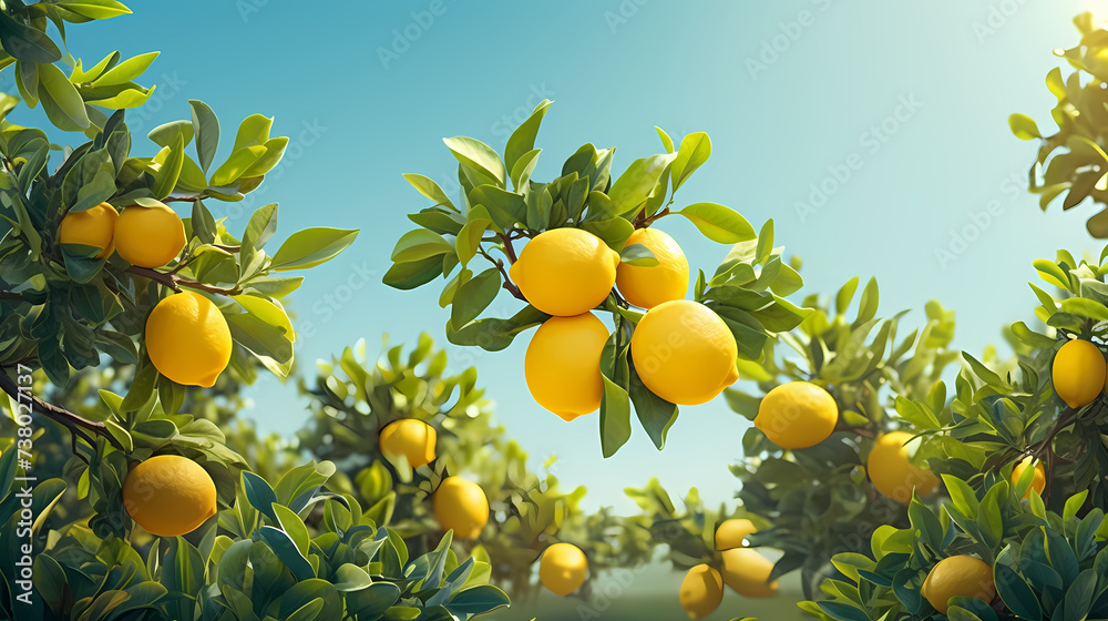 Lemon 3d rendering modern pattern background Lemon 3d rendering modern pattern background