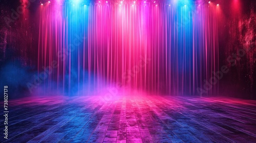 colorful neon stage backround © BocchiArt