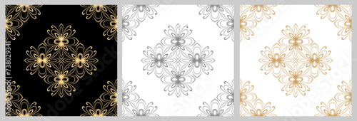 Set of classic seamless vector patterns. Collection of orient ornaments. Classic vintage backgrounds. Orient patterns
