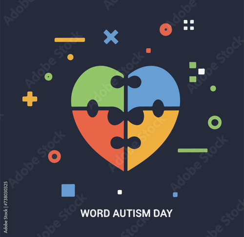 World Autism Day Font Style Icon  A Symbol of Understanding and Acceptance  