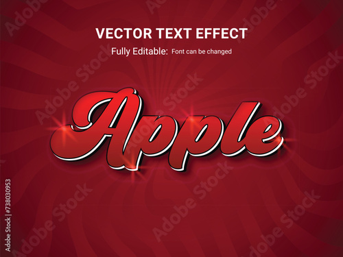 Apple or red color text effect design