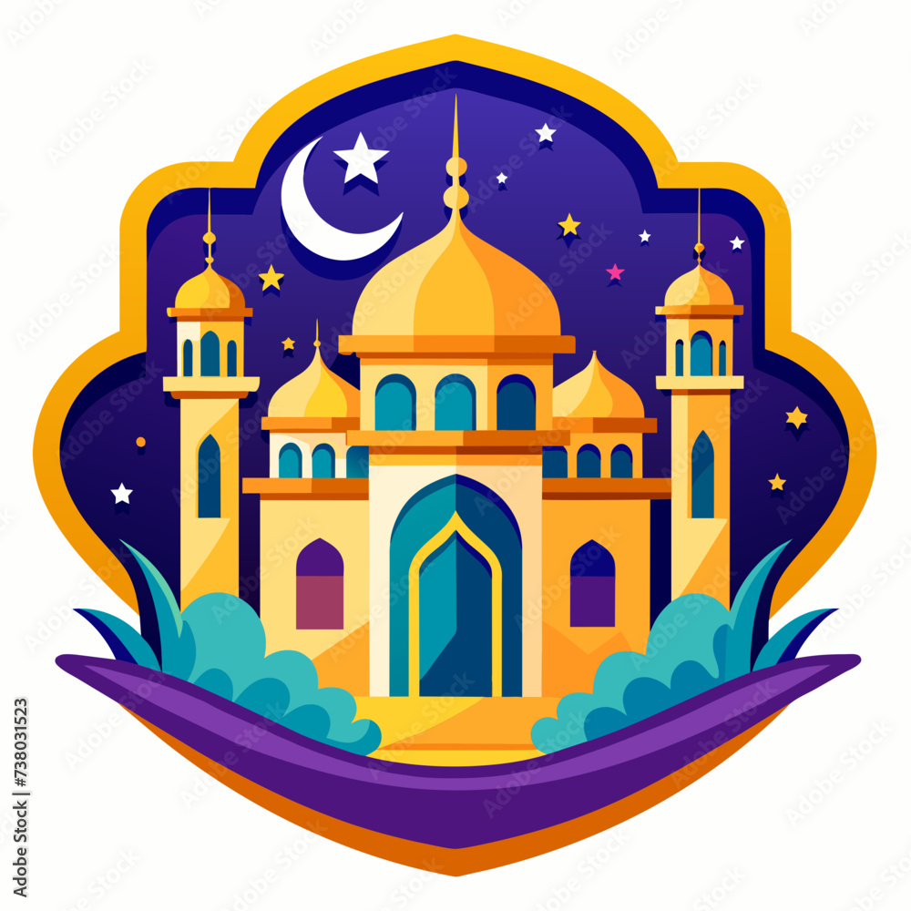 Ramadan Mubarak Logo Vector Illustration