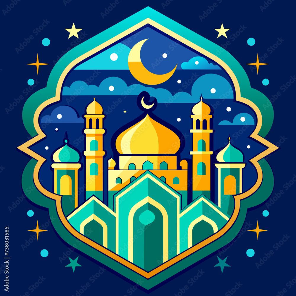 Ramadan Mubarak Logo Vector Illustration