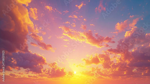 An enchanting image of a real majestic sunset sky background photo