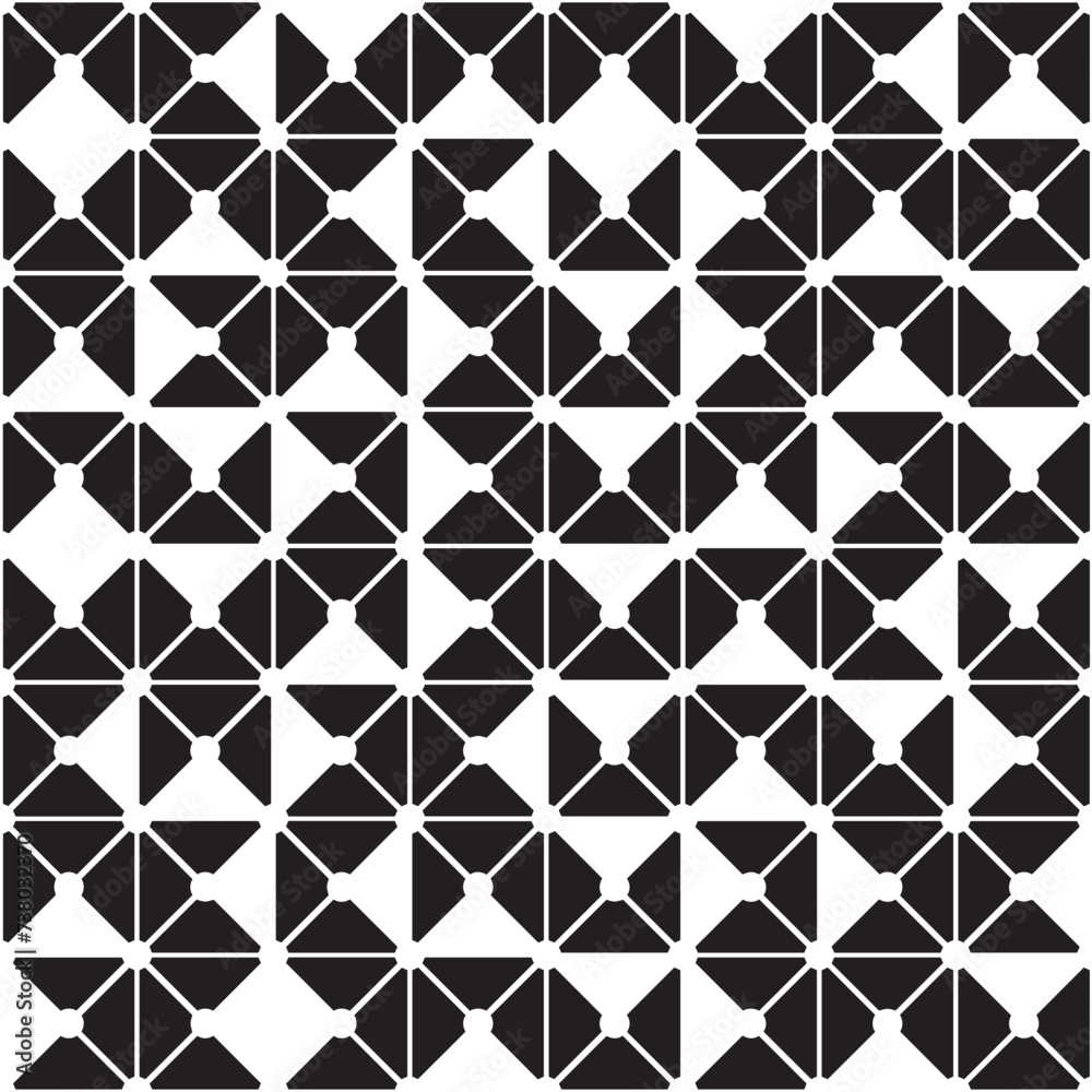 Vector modern seamless geometry pattern random messy, black and white abstract geometric background, trendy print, monochrome retro texture, hipster fashion design