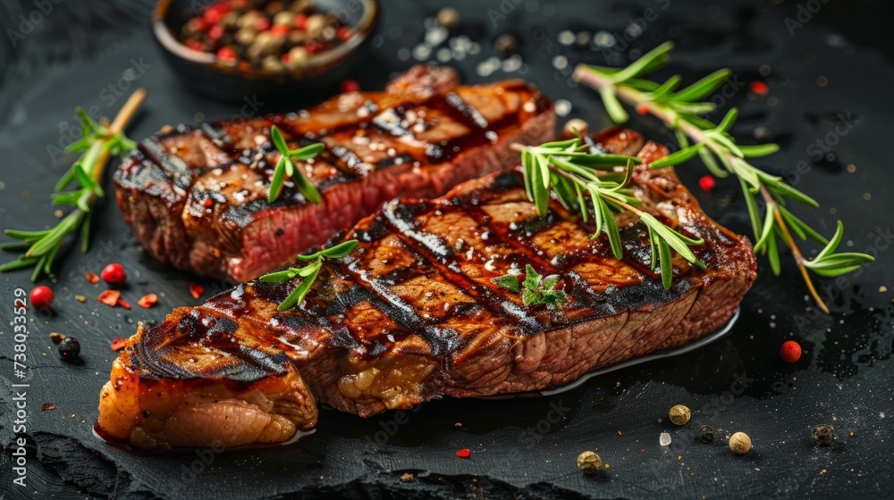 T-bone or aged wagyu porterhouse grilled beef steak with spices and herbs. Medium rare Grilled T-Bone Steak, Barbecue aged wagyu porterhouse