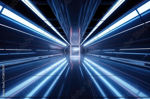 Futuristic Sci-Fi Digital Tunnel Corridor Background