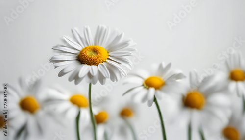 daisy flower, isolated white background, copy space for text 