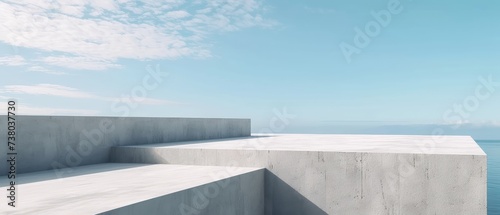 Modern Minimalist Concrete Building on Sunny Day