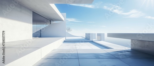 Contemporary Architecture Against a Clear Blue Sky